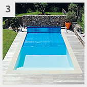 Come coprire in estate la piscina interrata in kit in pannelli d'acciaio rettangolare 7x3 m - h.150 cm