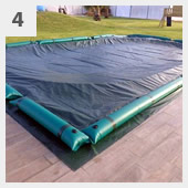 Come coprire in inverno la piscina interrata da esterno in kit in pannelli d'acciaio rettangolare 7x3 m - h.135 cm