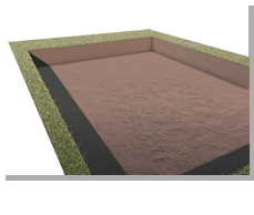Piscina interrata in kit in pannelli d'acciaio Futura rettangolare 9x3 m - h.150 cm, fase del montaggio 1: lo scavo