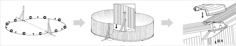 Piscina fuori terra in acciaio Ovale autoportante Aquamarina 610 grigia h. 120 cm: compreso nel kit: istruzioni di montaggio