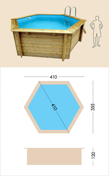 Piscina in legno Azura 410: specifiche tecniche