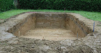 Piscina interrata in lamiera d'acciaio ovale liner sabbia SKYSAND COMFORT 900 h.120 - Installazione: scavo
