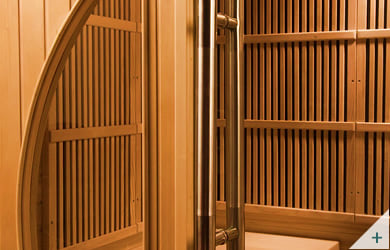 Sauna infrarossi Ramona - Foto degli interni: pannelli infrarossi schiena e laterali