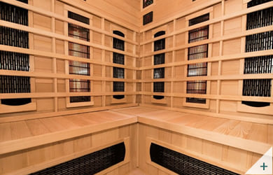 Sauna infrarossi Rossana - Foto degli interni: pannelli infrarossi schiena e polpacci