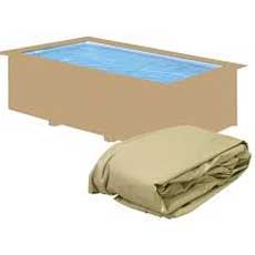 Liner per piscina in legno JARDIN CARRE 6x4 color sabbia